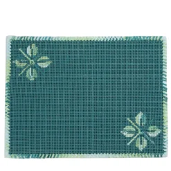 Tovaglietta Ibisco in Paglia Verde Ricamata in Rafia