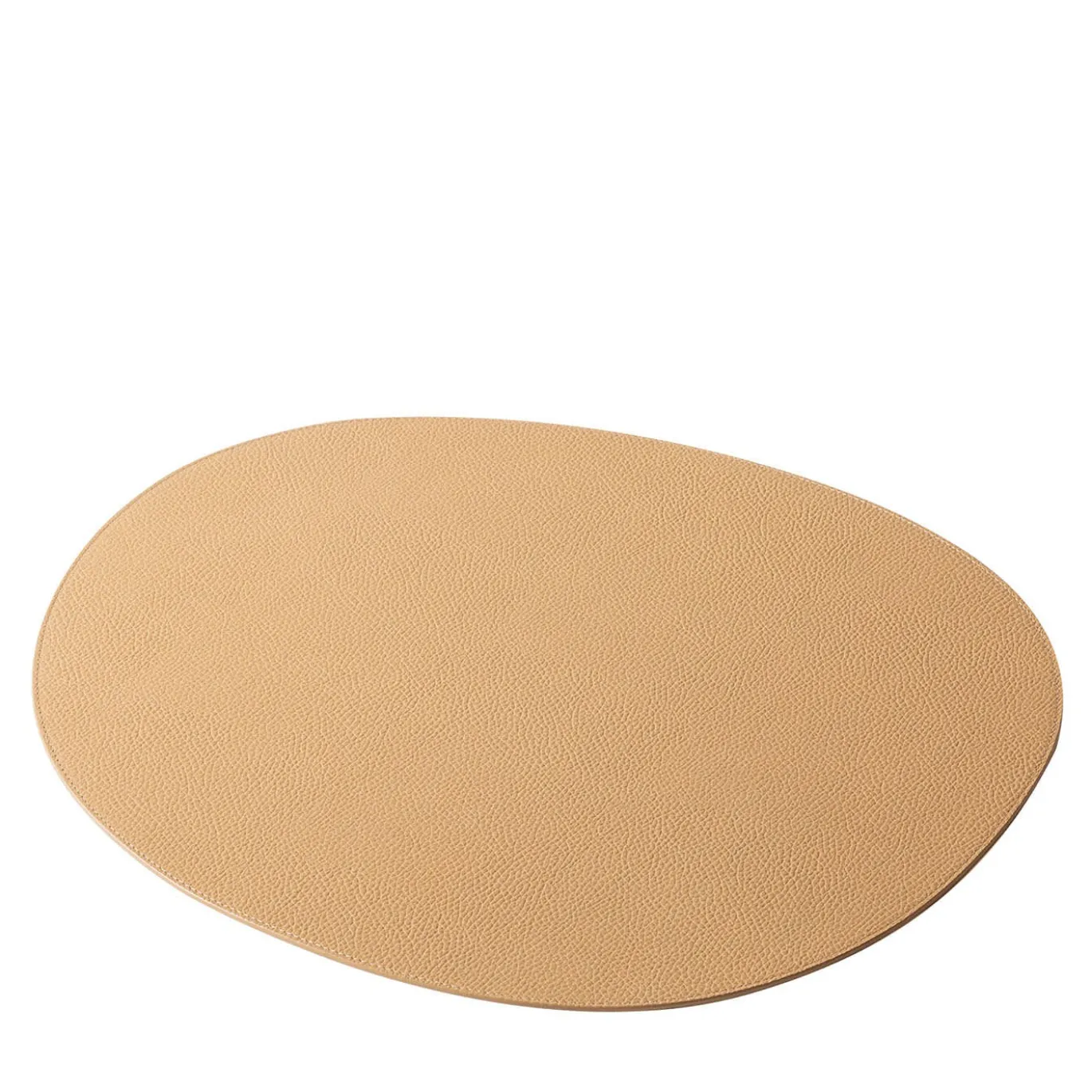 Tovaglietta rotonda in pelle beige Maris di Kelly Wearstler