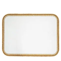 Tovagliette Rochelle in pelle e uncinetto rettangolari - Beige