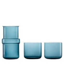 Trio M Set di brocca e 2 bicchieri blu di Marco Zito