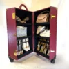 Trolley porta scarpe in pelle rossa