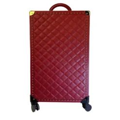 Trolley porta scarpe in pelle rossa