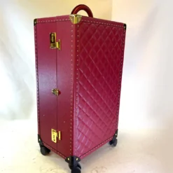 Trolley porta scarpe in pelle rossa