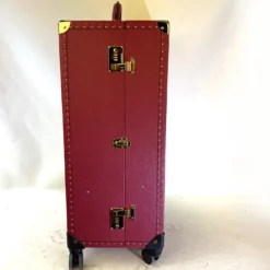 Trolley porta scarpe in pelle rossa