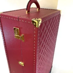 Trolley porta scarpe in pelle rossa