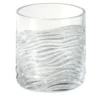 Tumbler in cristallo trasparente Zefiro inciso a mano