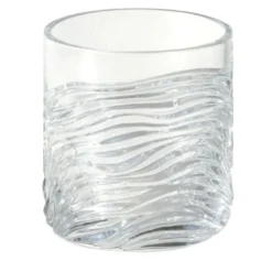 Tumbler in cristallo trasparente Zefiro inciso a mano