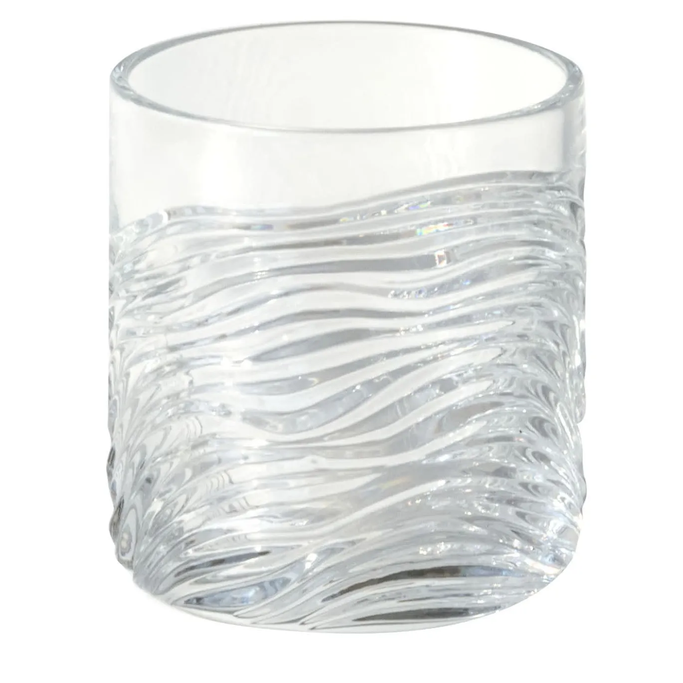 Tumbler in cristallo trasparente Zefiro inciso a mano