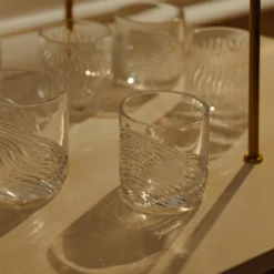 Tumbler in cristallo trasparente Zefiro inciso a mano