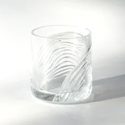 Tumbler in cristallo trasparente Zefiro inciso a mano