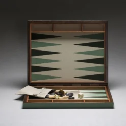 Valigetta Backgammon Piccola in Pelle Verde