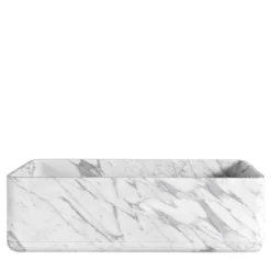 Vasca da bagno rettangolare in marmo bianco Monolithos
