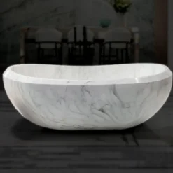 Vasca da bagno Serenità in marmo Calacatta Caldia di Sheree Stuart Design