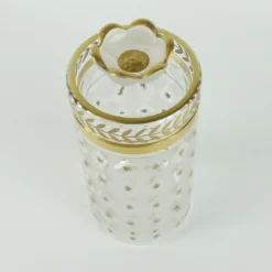 Vaso alto in vetro con motivo alloro oro
