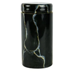 Vaso alto in vetro ispirato al marmo nero Portoro