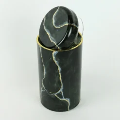 Vaso alto in vetro ispirato al marmo nero Portoro