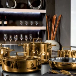 Vaso Attiva Gold 24 cm con coperchio