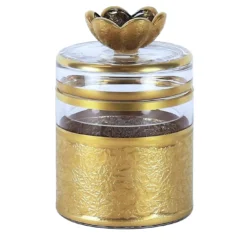 Vaso con coperchio in vetro con base ispirata a Michelangelo