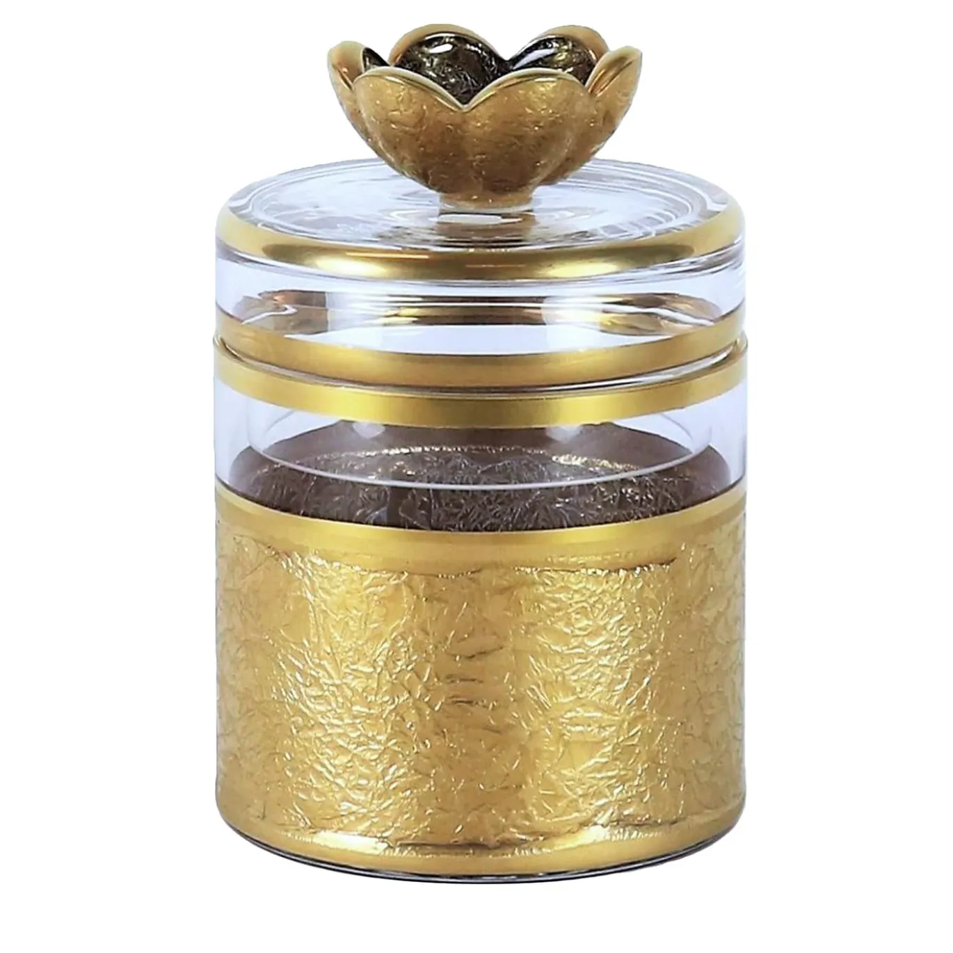 Vaso con coperchio in vetro con base ispirata a Michelangelo