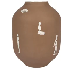 Vaso con Figure Vaso bianco e beige