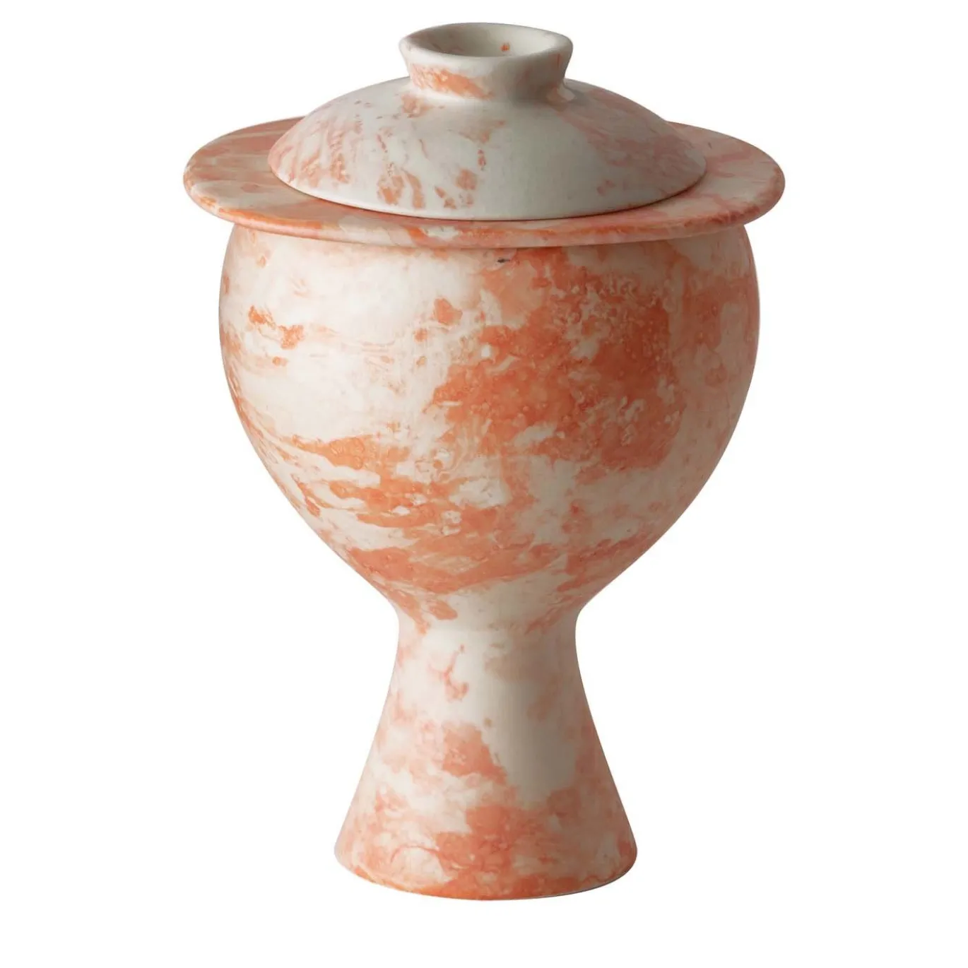 Vaso di erbe Graal bianco e arancione