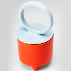 Vaso in ceramica arancione e azzurro Omotetia Stabilo