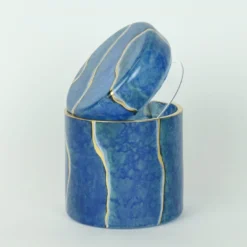 Vaso in vetro Lapislazzuli con coperchio