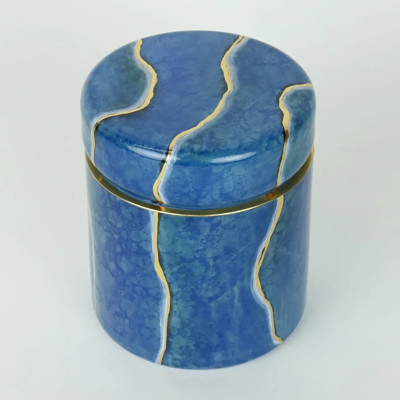 Vaso in vetro Lapislazzuli con coperchio