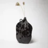 Vaso Ombra in gres nero con dettagli lucidi #1