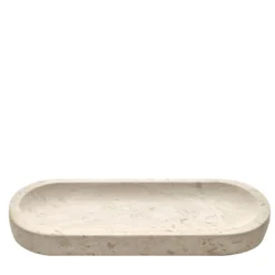 Vassoio Albaperla Allungato in Marmo Bianco