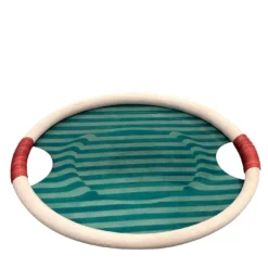 Vassoio Bombé In Rame Smaltato Blu
