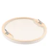 Vassoio chic rotondo in pelle beige