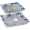 VASSOIO CON ROSE BLU