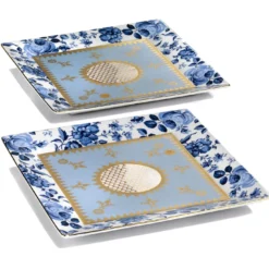 VASSOIO CON ROSE BLU