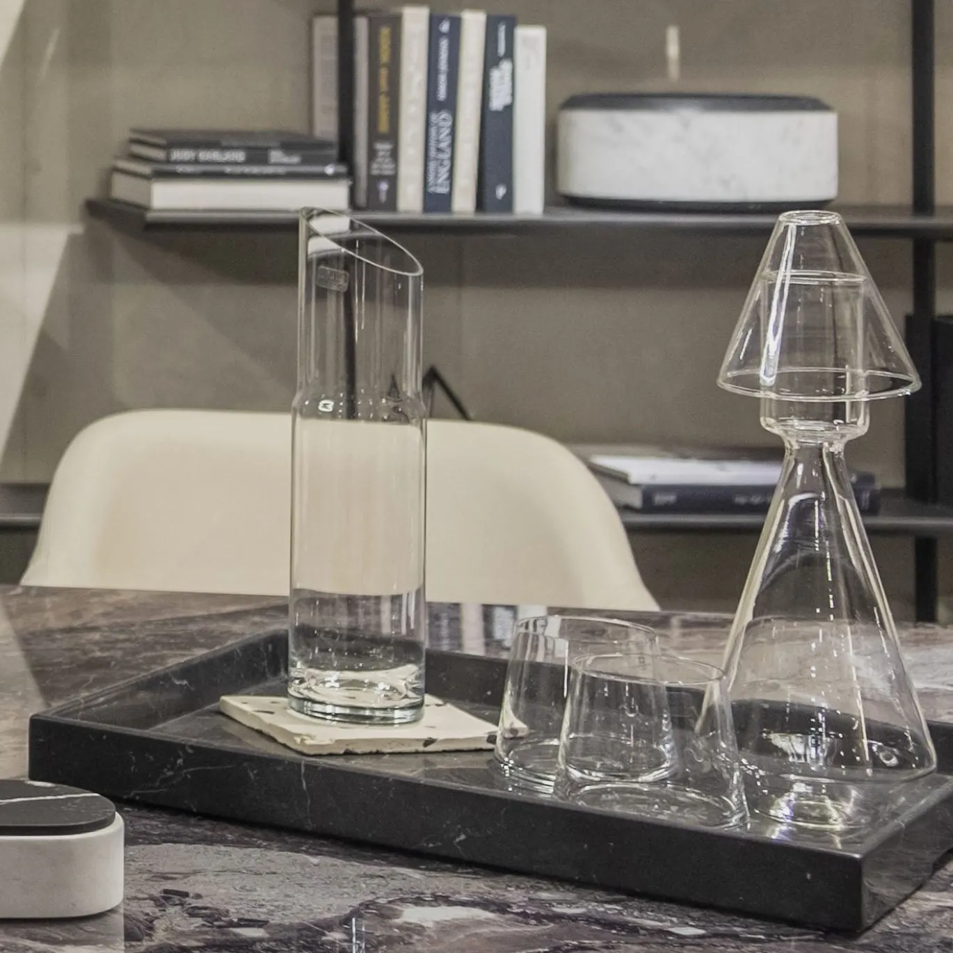 Vassoio Convivio Maxi Solid in Marmo Marquina