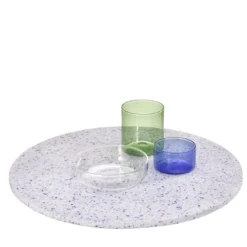 Vassoio da portata rotondo ReVitrum blu