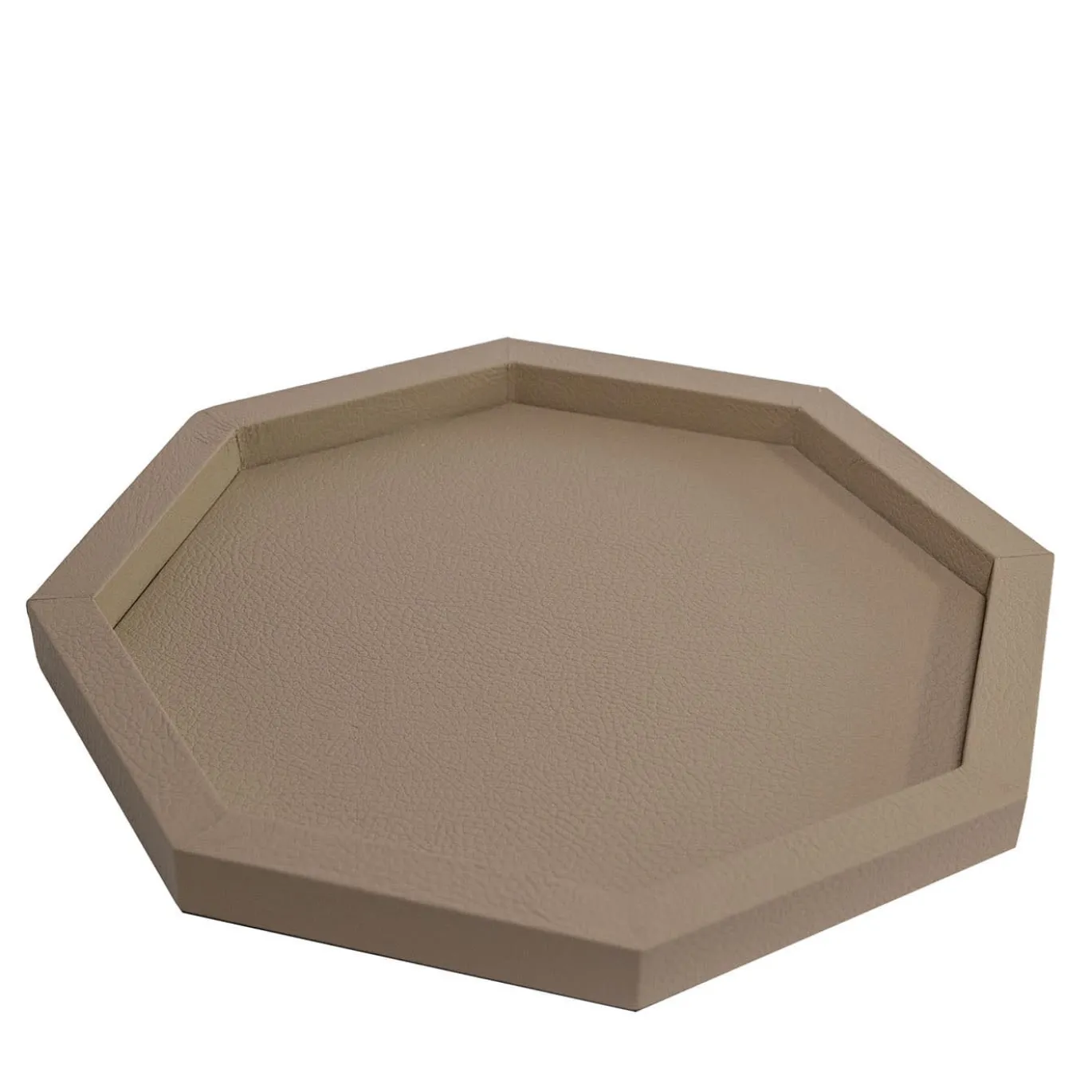 Vassoio Del Monte ottagonale in pelle Beige Tamarone