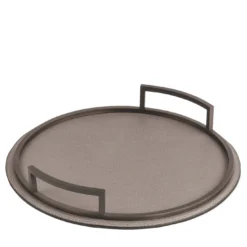 Vassoio D�fil� Rotondo Piccolo in Pelle Marrone