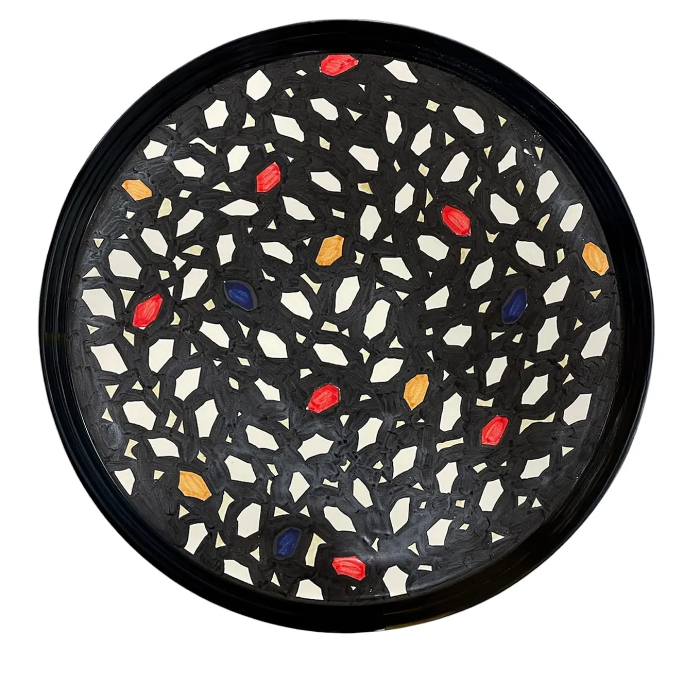 Vassoio in ceramica a mosaico Bauhaus di Benedetto Longobardi