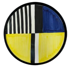 Vassoio in ceramica gialla Bauhaus di Benedetto Longobardi