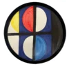 Vassoio in ceramica rosso-blu-giallo Bauhaus di Benedetto Longobardi