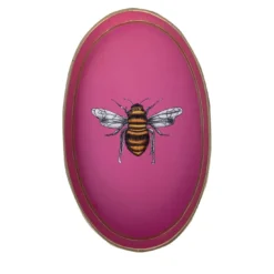 Vassoio in ferro rosa dipinto a mano Fauna #2
