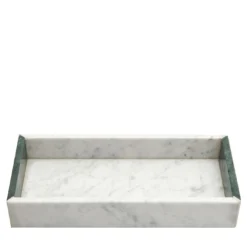 Vassoio in marmo di Carrara e marmo verde #1