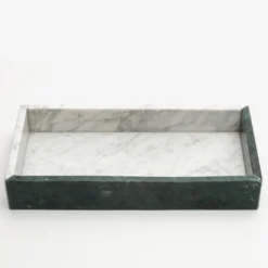 Vassoio in marmo di Carrara e marmo verde #3