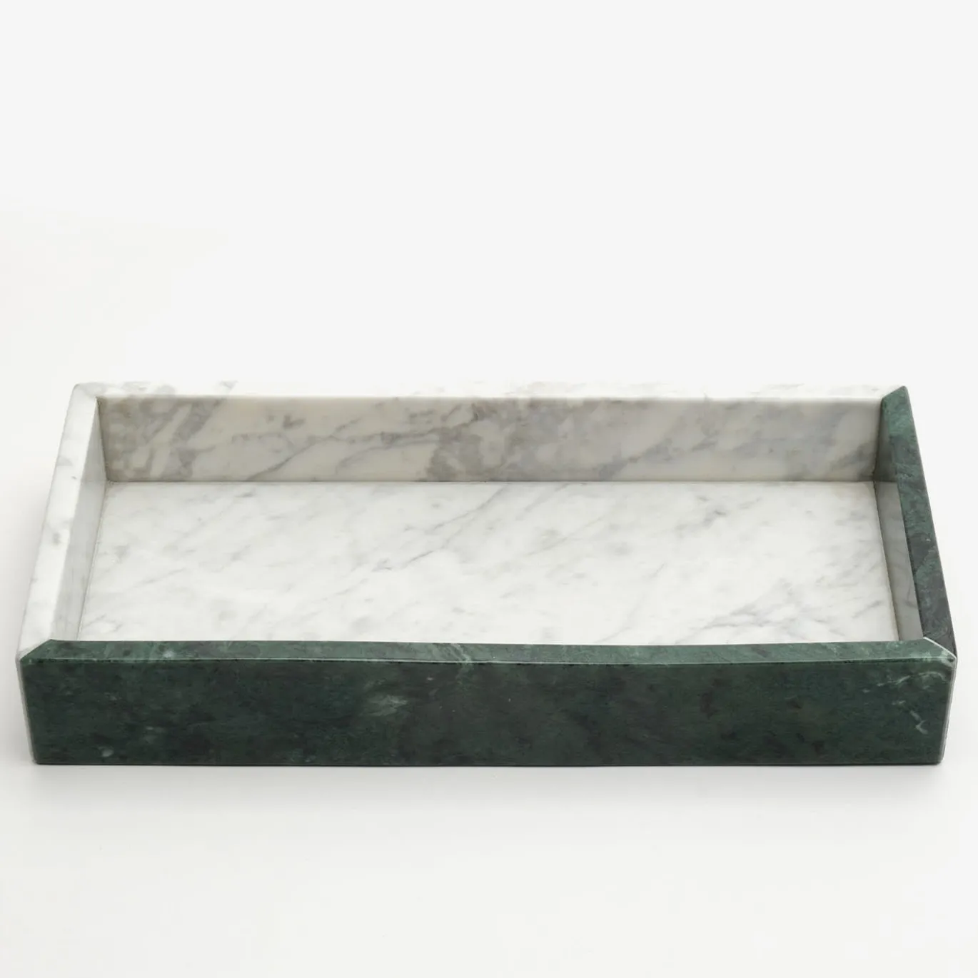 Vassoio in marmo di Carrara e marmo verde #3