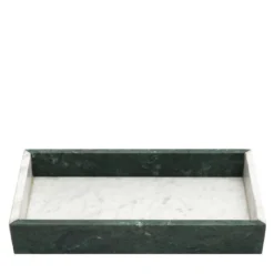 Vassoio in marmo di Carrara e marmo verde #2