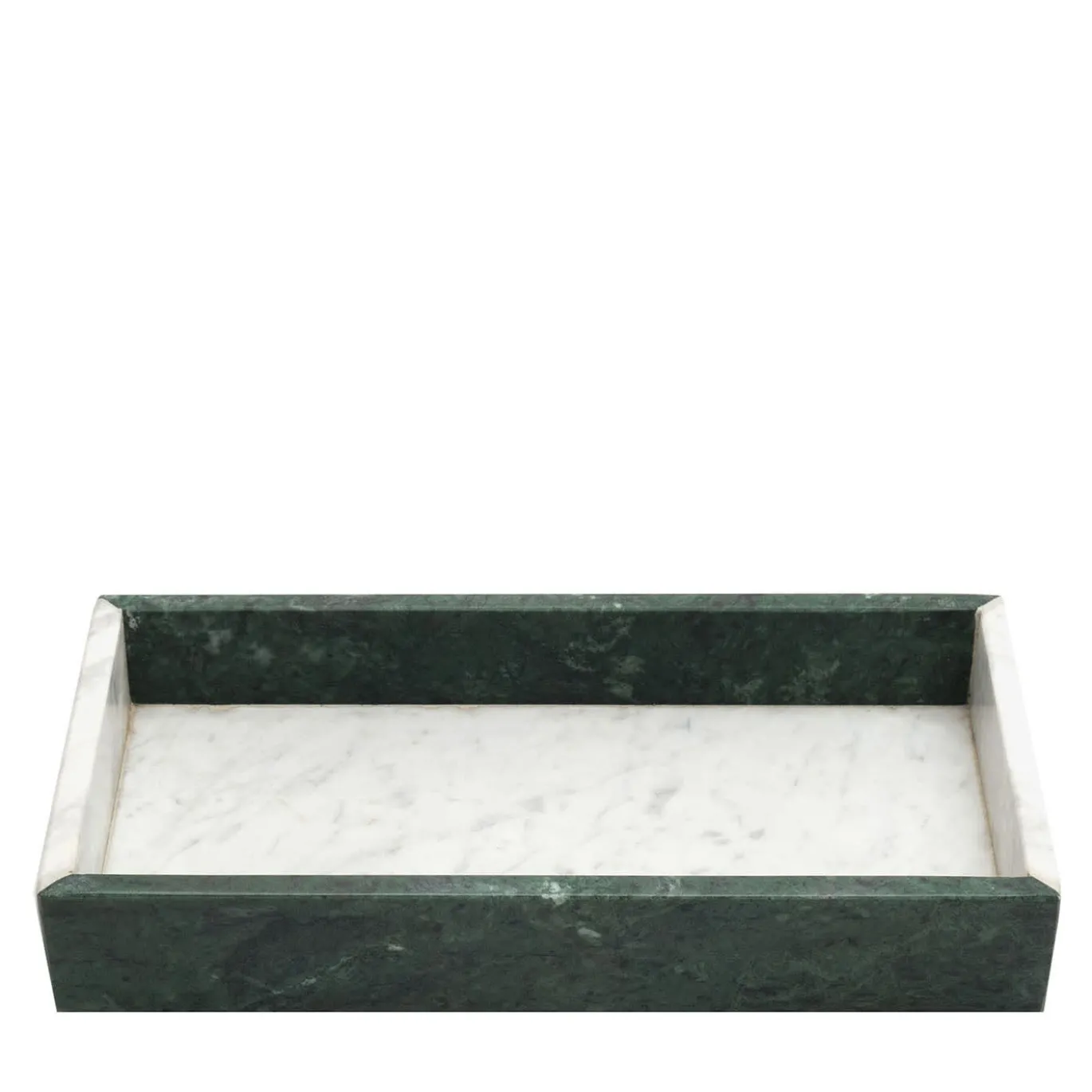 Vassoio in marmo di Carrara e marmo verde #2
