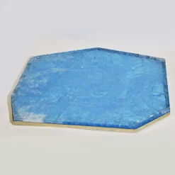 Vassoio in ottone con quarzo azzurro