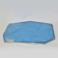Vassoio in ottone con quarzo azzurro