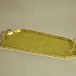 Vassoio in ottone con quarzo giallo